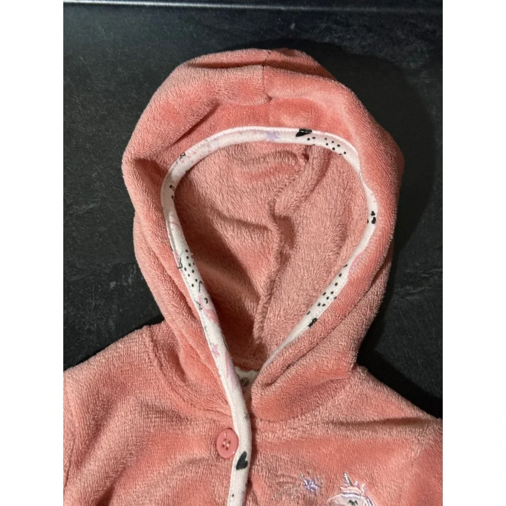 CJP Baby 4pc Outfit Set 6-9 Months Pink Unicorn Hooded Cardigan Bodysuits Dress
